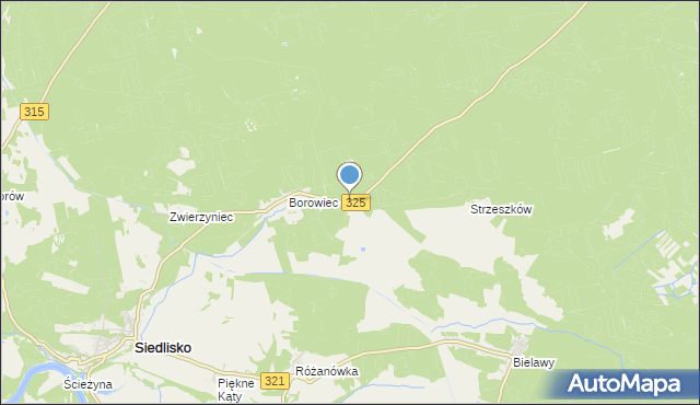 mapa Borowiec PGR, Borowiec PGR na mapie Targeo